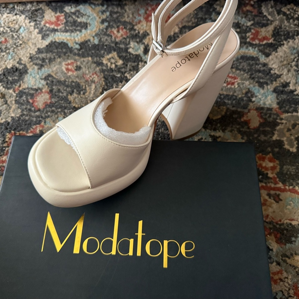 Cream Platform Sandals